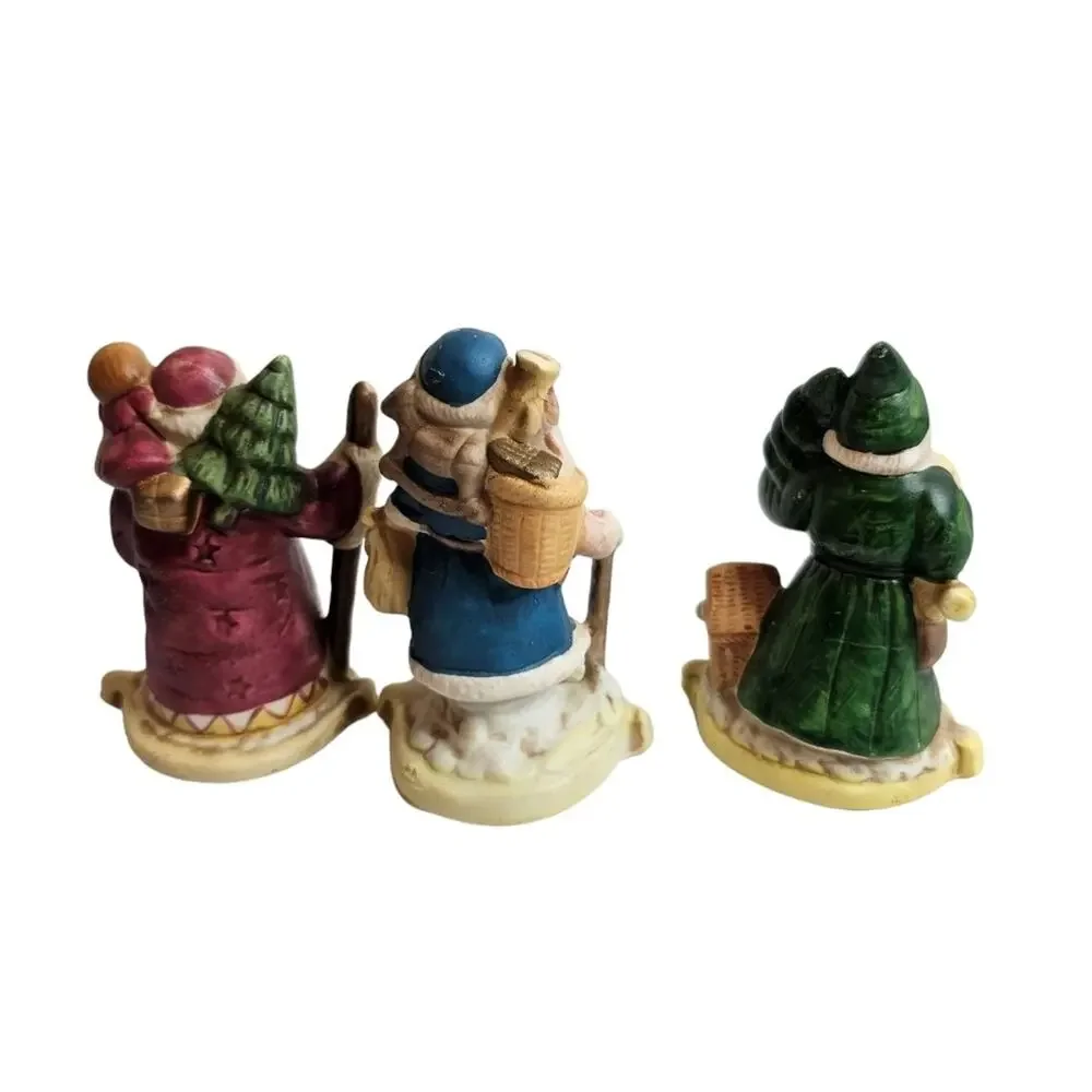 Vintage 1990's Christmas Santa Through the Years Set of 3